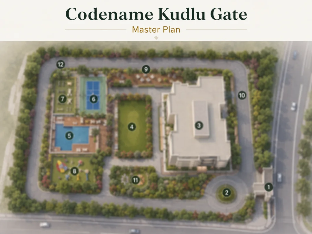 Site master plan reference for Purva Heritage - single tower on 1.7 acres Site master plan reference for Purva Heritage - single tower on 1.7 acres